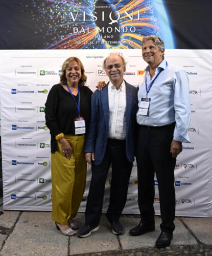 Cinzia Masòtina, head of coordination & advisor Visioni Incontra, Maurizio Nichetti, artistic director, and Francesco Bizzarri